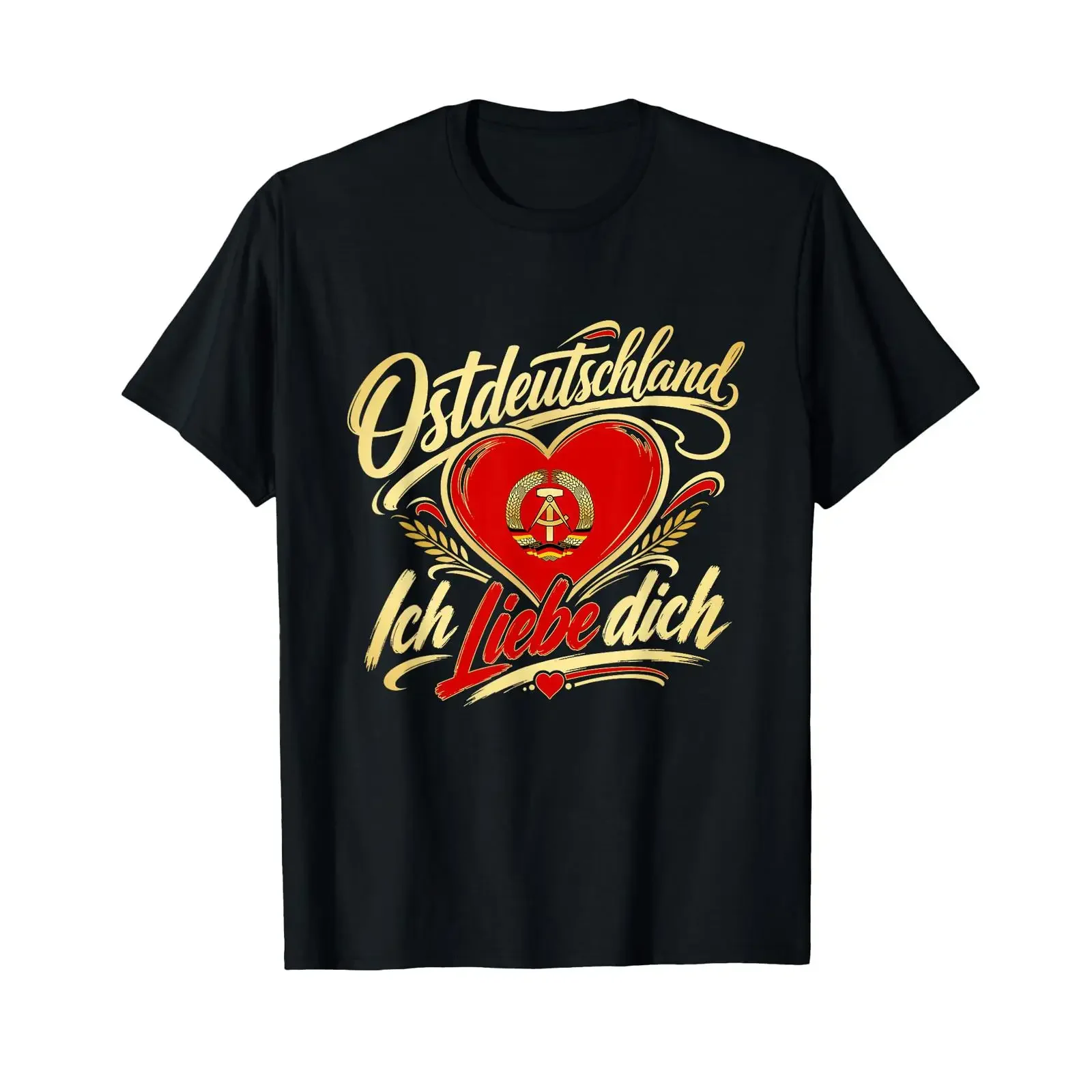 Футболка Ostdeutschland Ich Liebe Dich Heimatland DDR Ossi, винтажная, с эффектом потертости, мужская, повседневная, дизайнерская одежда, слегка дышащая