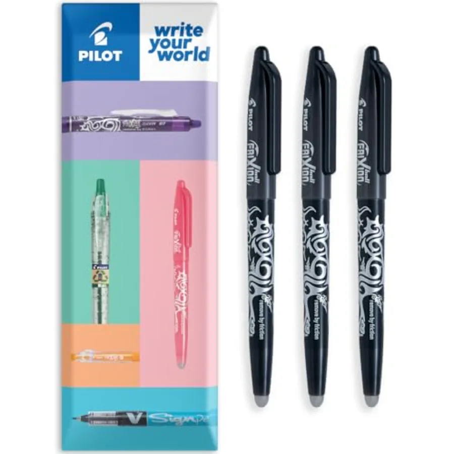 

Frixion Heat/Friction Erasable Rollerball Pen FR7 - Medium Line 0.7mm Tip Nib - Wallet Pack of 3 Black