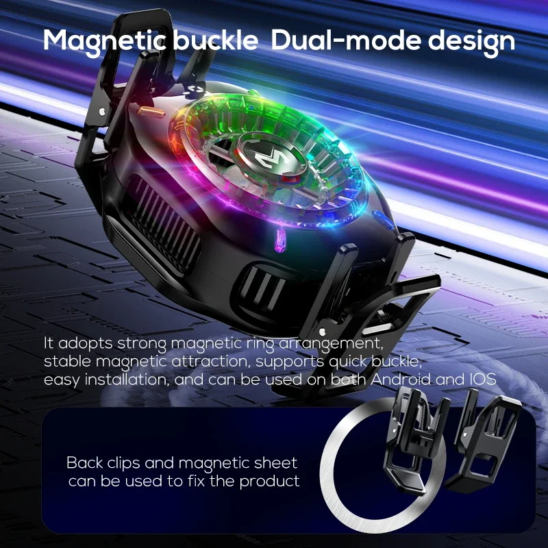 مبرد هاتف MEMO CX10 لأشباه الموصلات مع مشبك مغناطيسي لأضواء RGB على تبريد قوي لتجمد الجليد للألعاب والبث المباشر #3