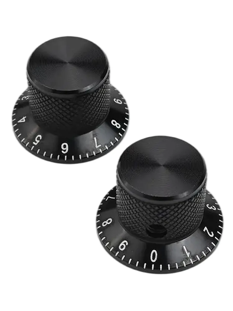 2PCS Aluminum Potentiometer Knobs for Precise Volume and Tone Adjustment with 6MM Secure Fixation Hole for Guitars