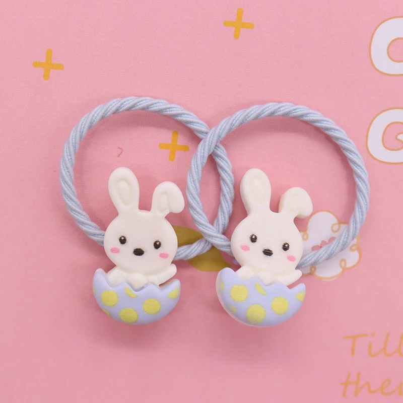 2Pcs/Set Animal Rabbit Bear Bee Giraffe Baby Hair Accessories Kid Ponytail Holder Scrunchie Children\'s Rubber Bands Ornaments