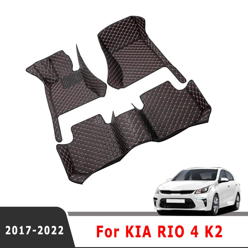 Car Floor Mats For KIA RIO 4 K2 X-Line 2022 2021 2020 2019 2018 2017 Carpets Custom Auto Interior Accessories Covers Decor Rugs