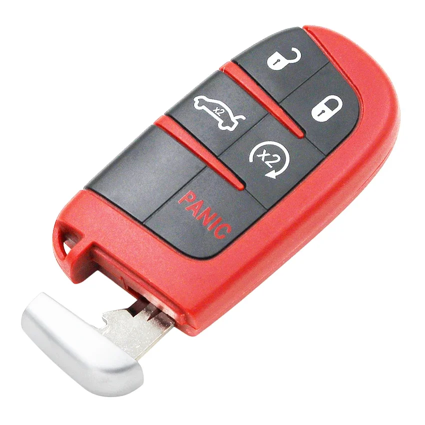 XRNKEY 3 + 1/4 + 1 przyciski Keyless Smart Remote Key Shell Case Fob dla-Chrysler-Dodge Journey 2011 2012 2013 2014 2015 kolor czerwony