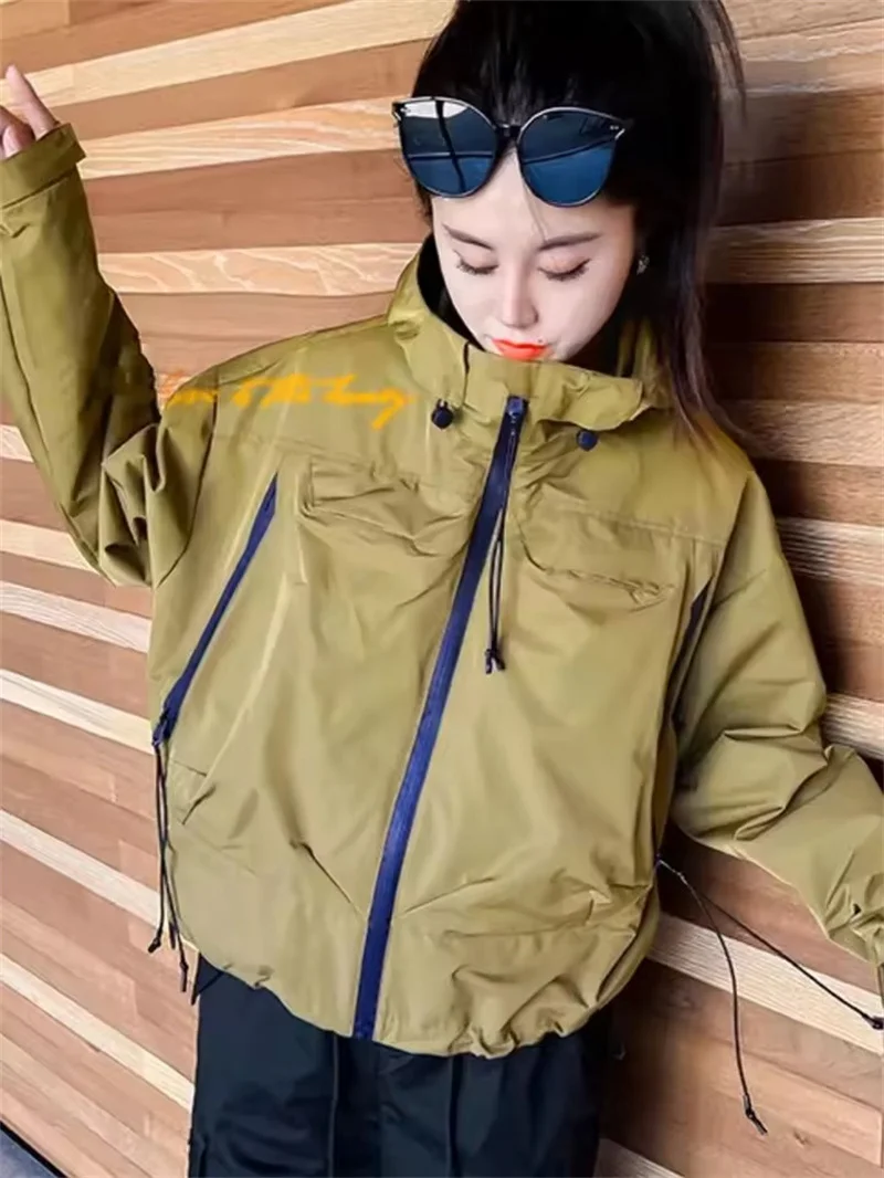 ผู้หญิงHooded CoatหลวมFitเสื้อลําลองแขนยาว 2025 ฤดูใบไม้ผลิฤดูใบไม้ร่วงใหม่เสื้อสเวตเตอร์ถักบางWindbreakerหญิงBasicนักเรียนC