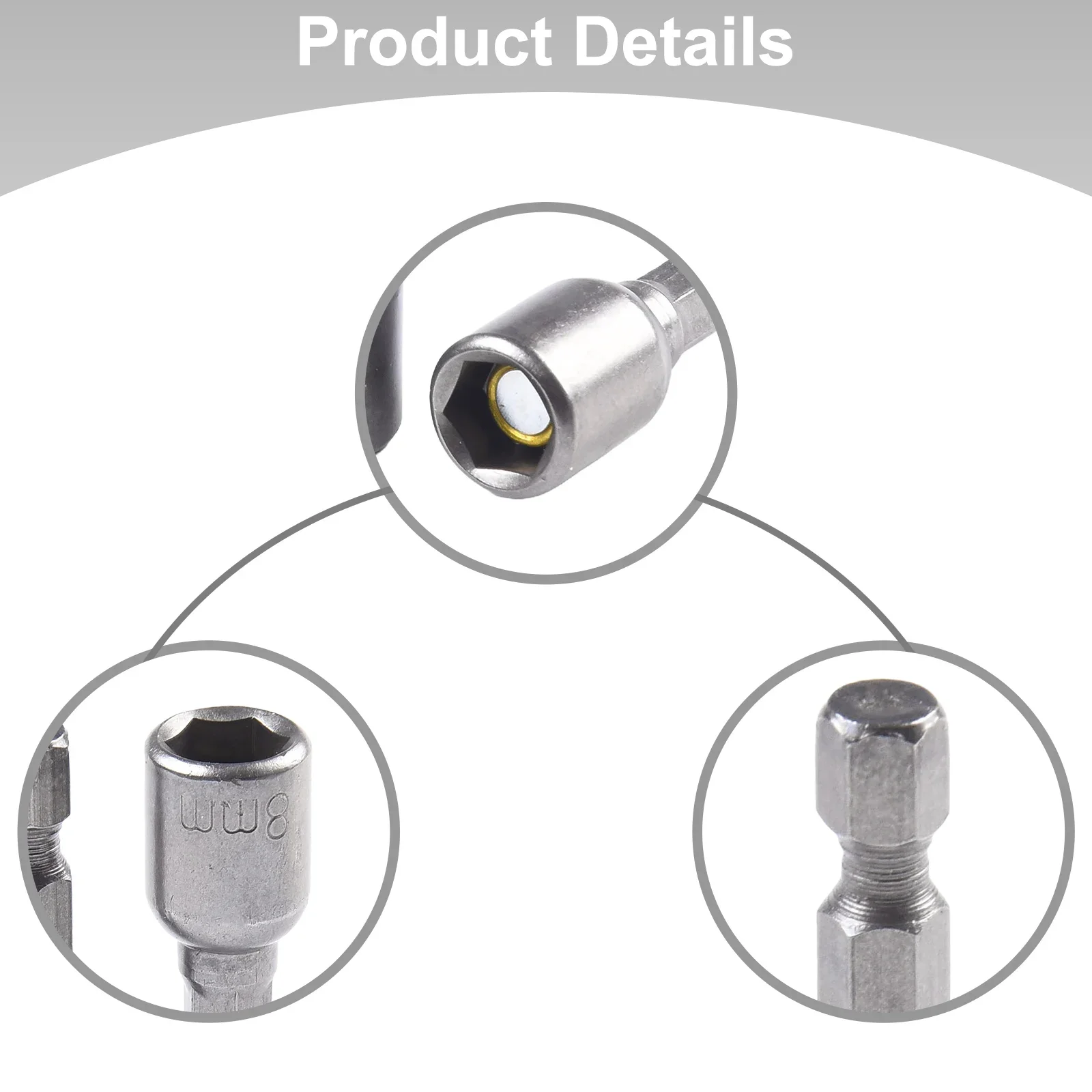 

High-quality Socket Adapter Power Tools 1/4 Fits Power Drills Grey Hex Shank Length 42mm Magnetic Quick Release