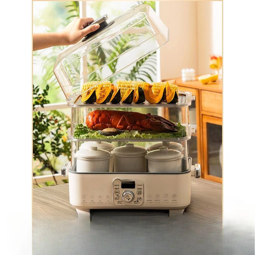 

304 stainless steel electric steamer multi-functional household and commercial dual-purpose large-capacity breakfast ma