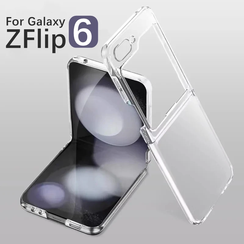 

2024 Flip6 Clear Cae For Samsung Galaxy Z Flip 6 Transparent Cover Anti-scratch Protection Bumper for ZFlip6 HD Protective Shell