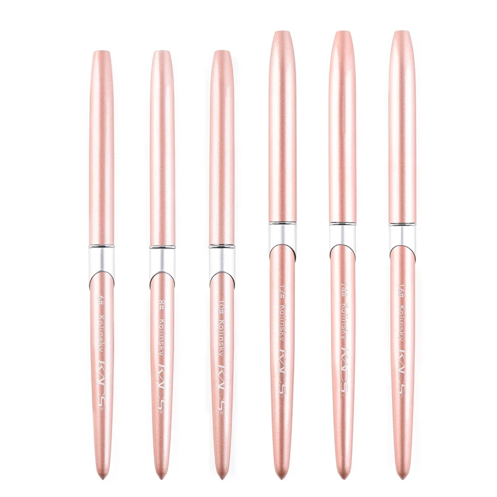 Kolinsky – brosse à ongles en Sable, stylo acrylique, décoration professionnelle, poudre de cristal, Extension liquide, Application, outil de manucure, 100%