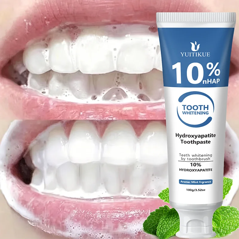 YUITIKUE 10% nHAP Hydroxyapatite Toothpaste 100g - Whitening, Mint Fresh, Long-Lasting Freshness