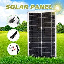 Professional 200W 12V Solar Panel Kit Dual USB Port Off Grid Monocrystalline Module Battery Supply+60A Solar Charge Controller