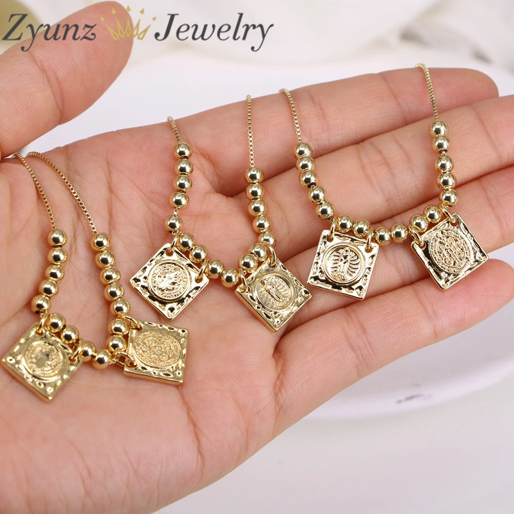 5PCS, Holy Jesus Virgin Mary Necklace Women 2022 Copper Pendant Choker Neck For Religious Jewelry