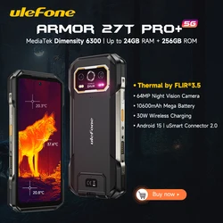 Ulefone Armor 27T Pro+ 5G Rugged Phone 10600mAh Smartphone Android 15 50MP+64MP Night Camera 6.78