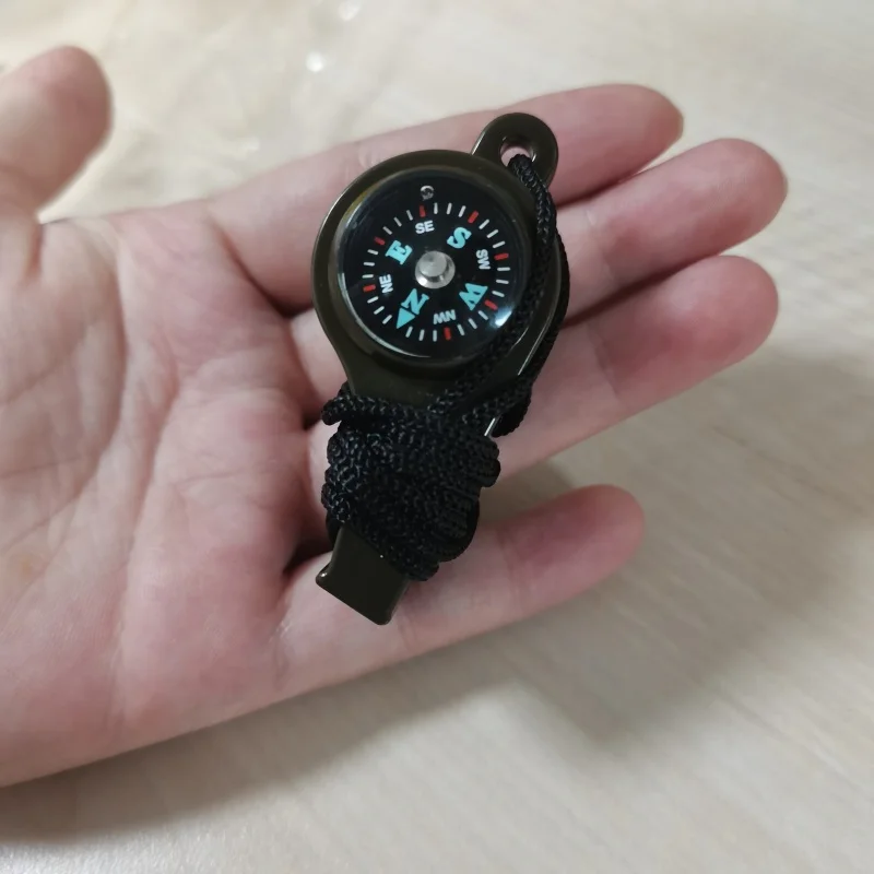 3-in-1 多機能アウトドアホイッスルスポーツ審判ホイッスル救命ホイッスルコンパスと温度計付き大音量ホイッスル
