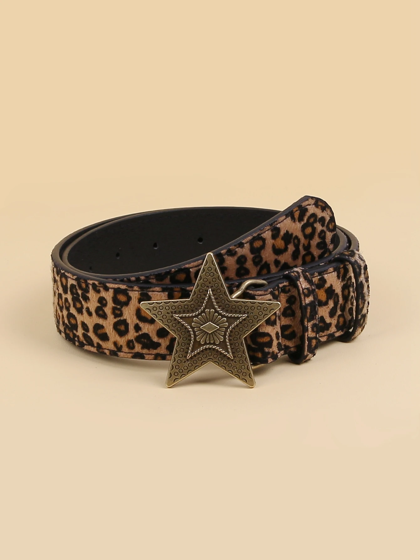 Female Belt Cummerbund Women Horsehair Belt With Leopard Pattern Rose Gold Metal Buckle Women Pu Belt