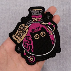 Witch Embroidery Patch Black Cat Iron On Patches for Clothing Thermoadhesive Patches Cartoon Patches On Clothes Badge DIY Sew