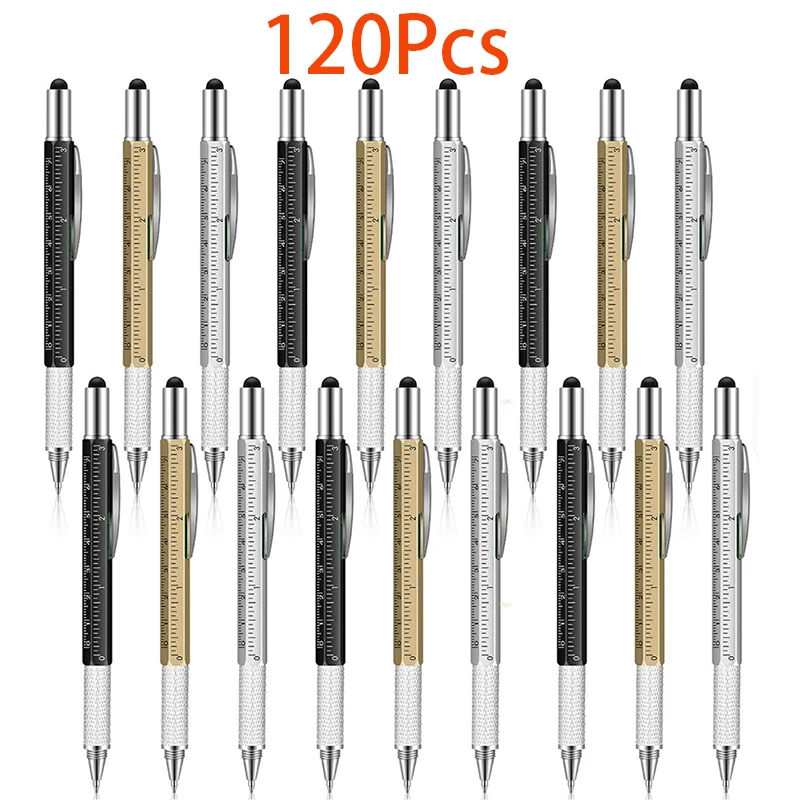 multifuncional caneta esferografica com regua touch screen stylus chave de fenda nivel calibre multi tool canetas 120 pcs em 1 01