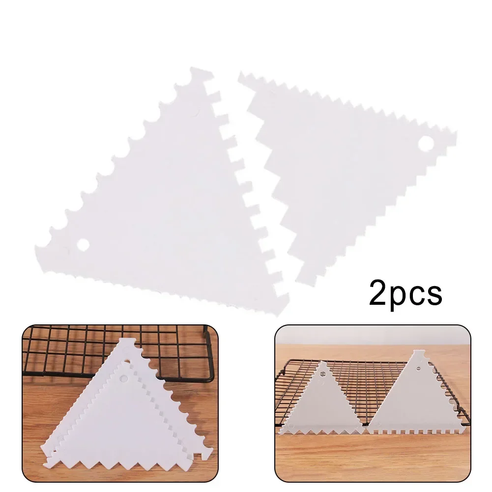 High Quality Brand New Cake Tool Cake Side Scraper 2PCs Baking Cream Scraper Cake Edge Side Tool Plastic Professional