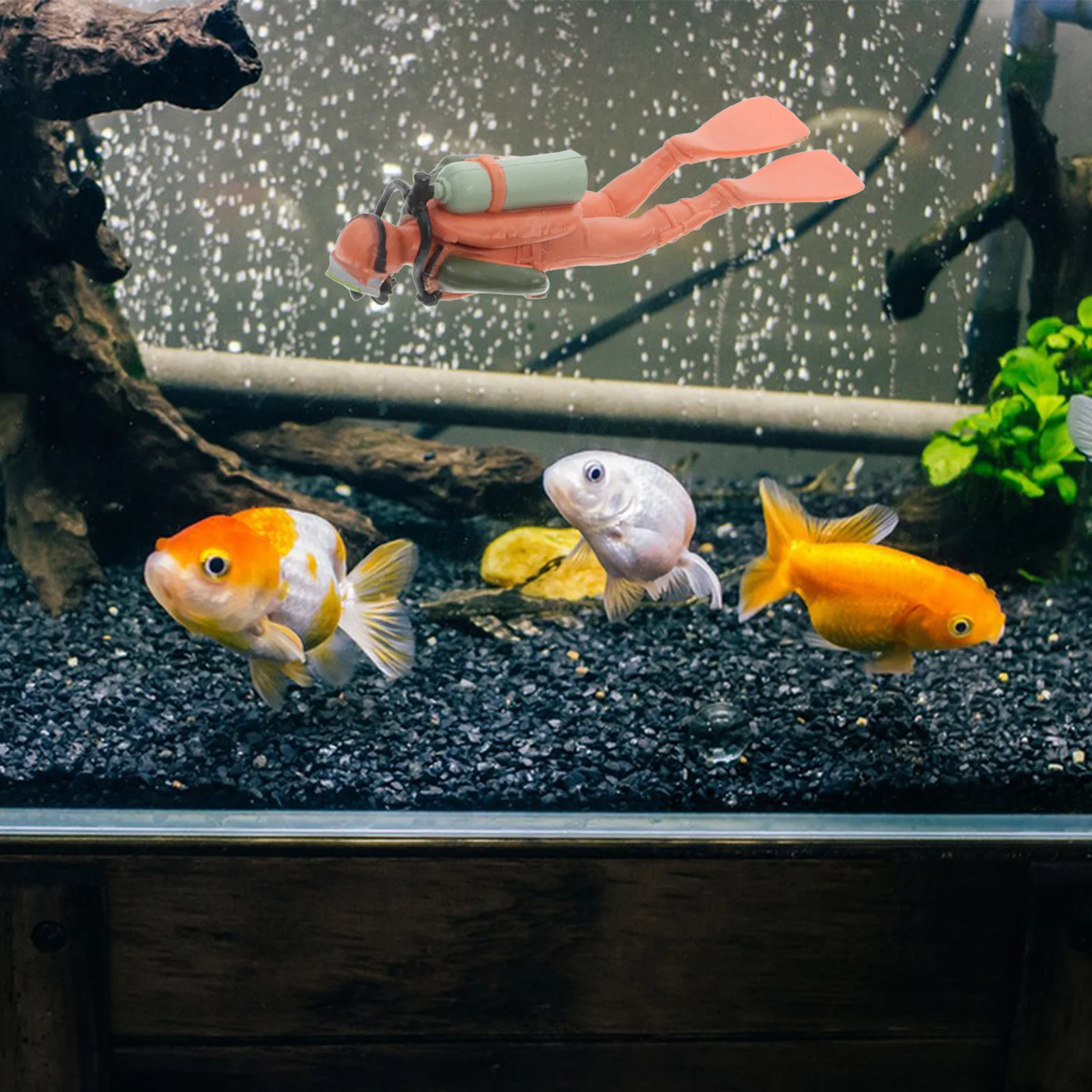 

Floating Diver Fish Tank Accessories Orange Plastic Scuba Swimmer Decoration Aquarium Decoration Creative Aquarium Ornaments