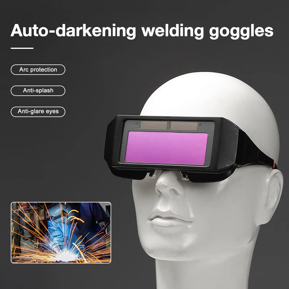 Occhiali per saldatura PC casco fotoelettrico automatico occhiali di protezione antiriflesso a raggi ultravioletti infrarossi 1/25000S Glasse protettivo