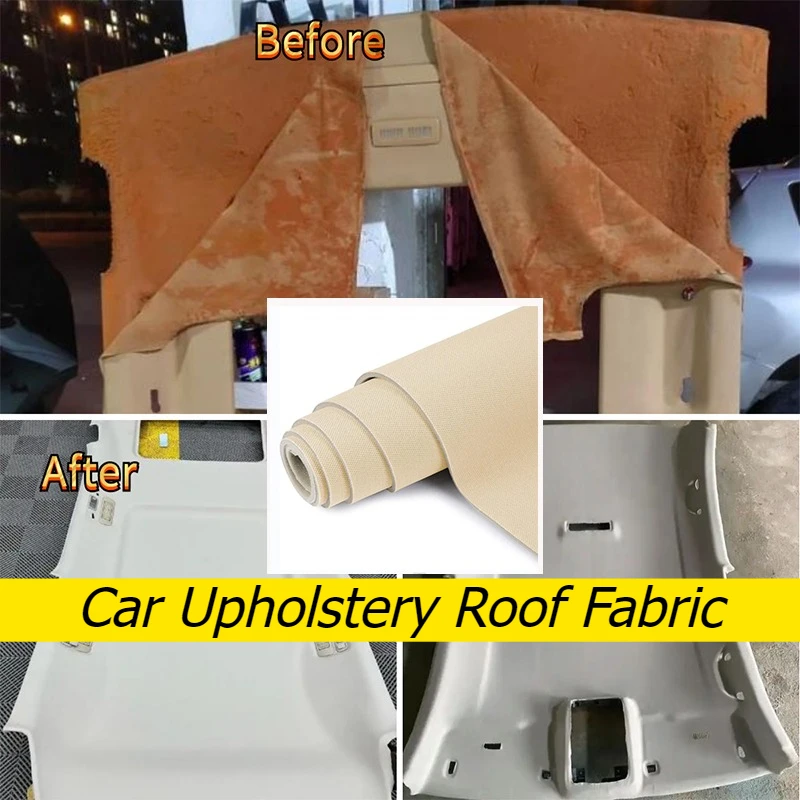 

100/200/300x150cm Mesh Roof Headliner Fabric Car Interior Trim DIY Roof Upholstery Repair Replacement Foam Backing Fabrics Cloth