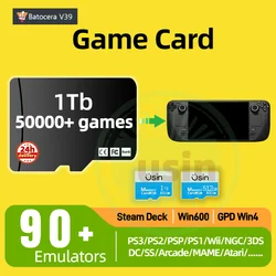 Gioco TF Card Per Steam Deck OLED Pre-installazione Batocera Plug & play Giochi retrò PS2 PSP PS1 Memoria Windows Scheda SD da gioco portatile