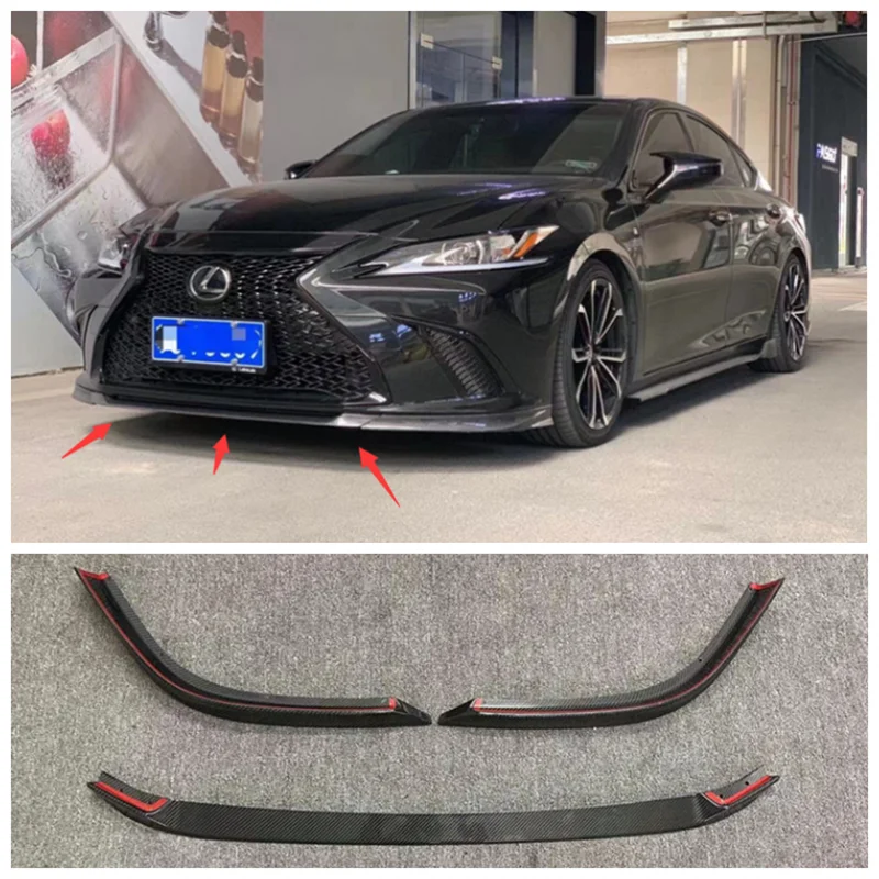 For Lexus ES260 300H 2018 2019 2020 2021 2022 High Quality Real Carbon Fiber Bumper Front Lip Splitter Diffuser Lip Spoiler