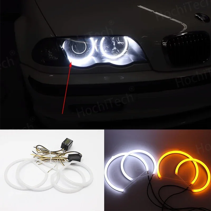 Excellent LED Cotton Angel Eyes Rings Daytime Light For BMW 3 Series E46 316i 318i 320d 323i 328i 330i 325xi 330d 1998-2005