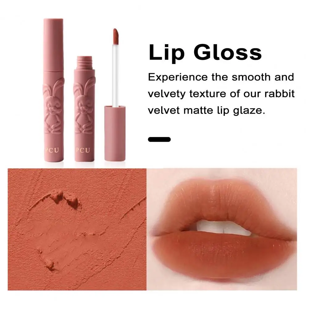 Lip Gloss One Swipe Lipstick Charming Velvet Lip Glaze Delicate Design Full Color One Swipe Application Relief Rabbit's