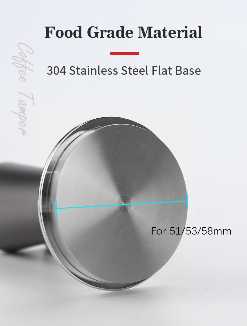 51 mm 53 mm 58 mm Espresso-Stampfer, konstanter Druck, 30 Pfund, mit kalibriertem, federbelastetem Edelstahl-Zubehör, Kaffee-Barista – Detail 8