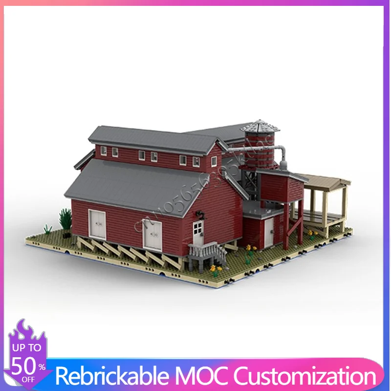 4588 PCS Medieval Sawmill Series Planing Shed 7 MOC Customize Modular Building Block Creative Design DIY Boy Holiday Toy Gifts