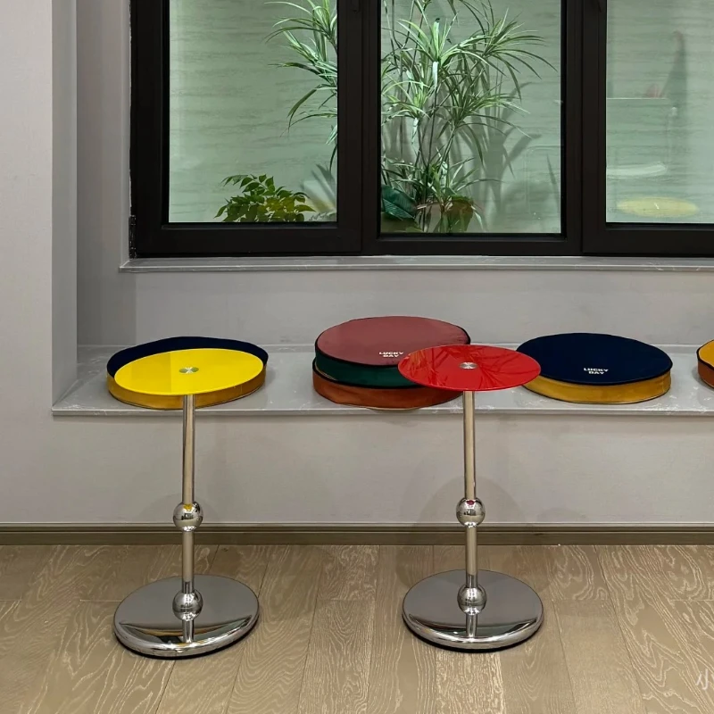 

Modern Mini Red Round Coffee Table - Creative Mini Red Round Coffee Table, Suitable for Small Apartment Sofa Movable Side Table