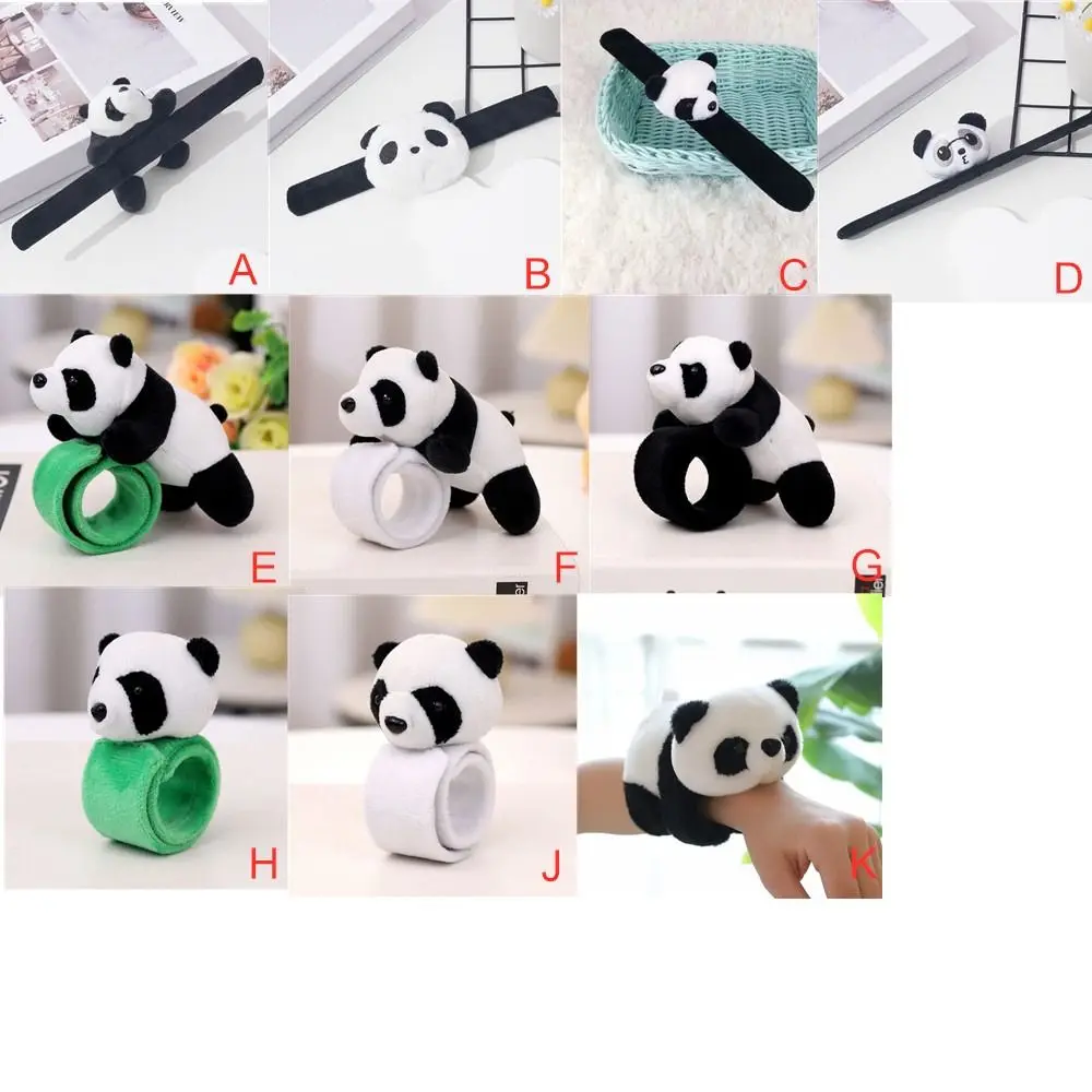 Polsino con panda di peluche Anello a mano in peluche super morbido e confortevole Decorazione da polso Kawaii Clap Circle Toy Giocattoli per bambini