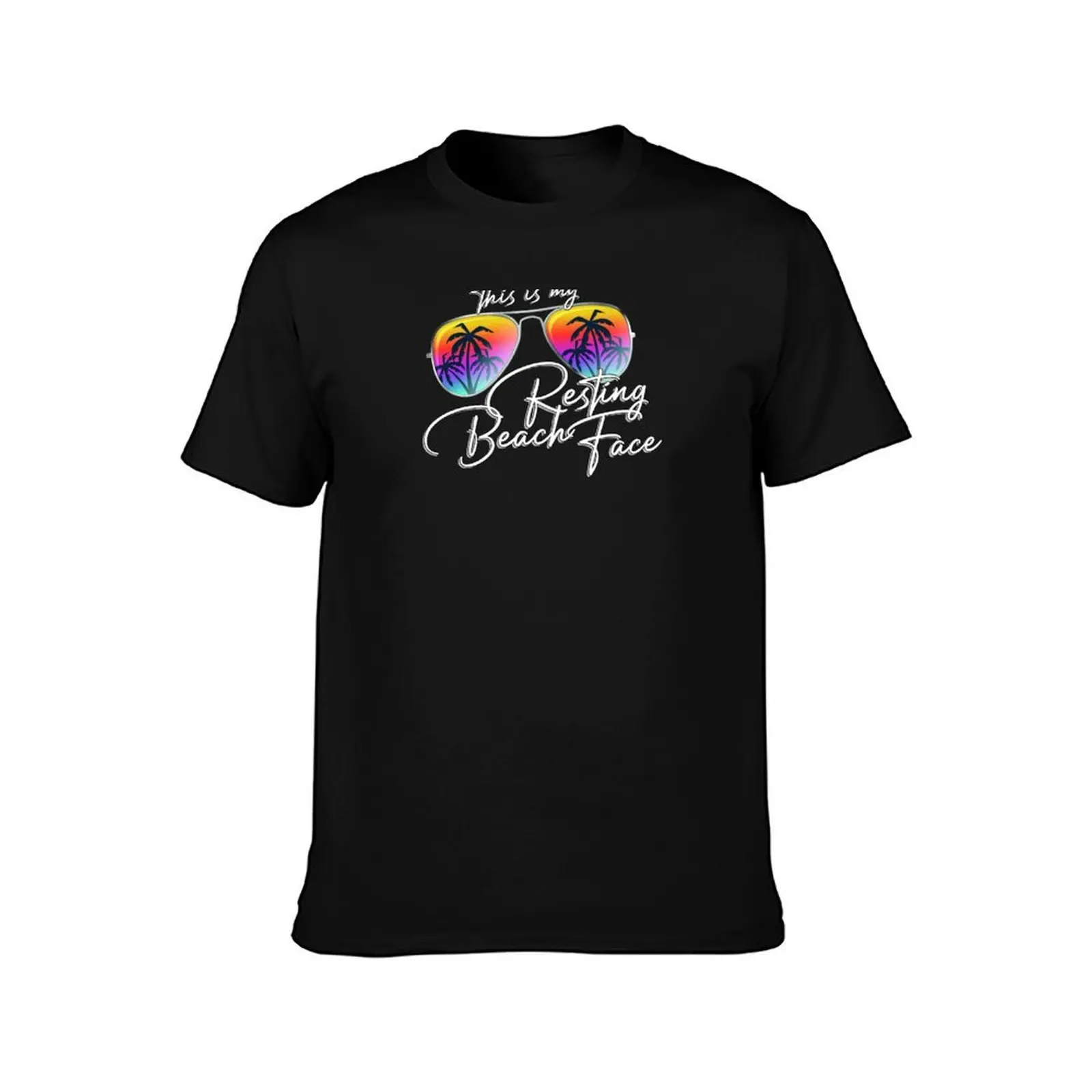 This Is My Resting Beach Face T-Shirt, Summer Casual Cotton Tee, Oversized Streetwear Tops, Vintage Graphic Print, 100% Cotton