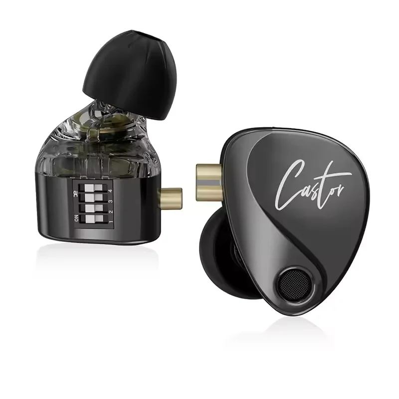 KZ Castor In Ear HiFi Earphones 2DD Dynamic High end Adjustable Balanced Armature Earphones Monitoring Headphone Noise Reduction