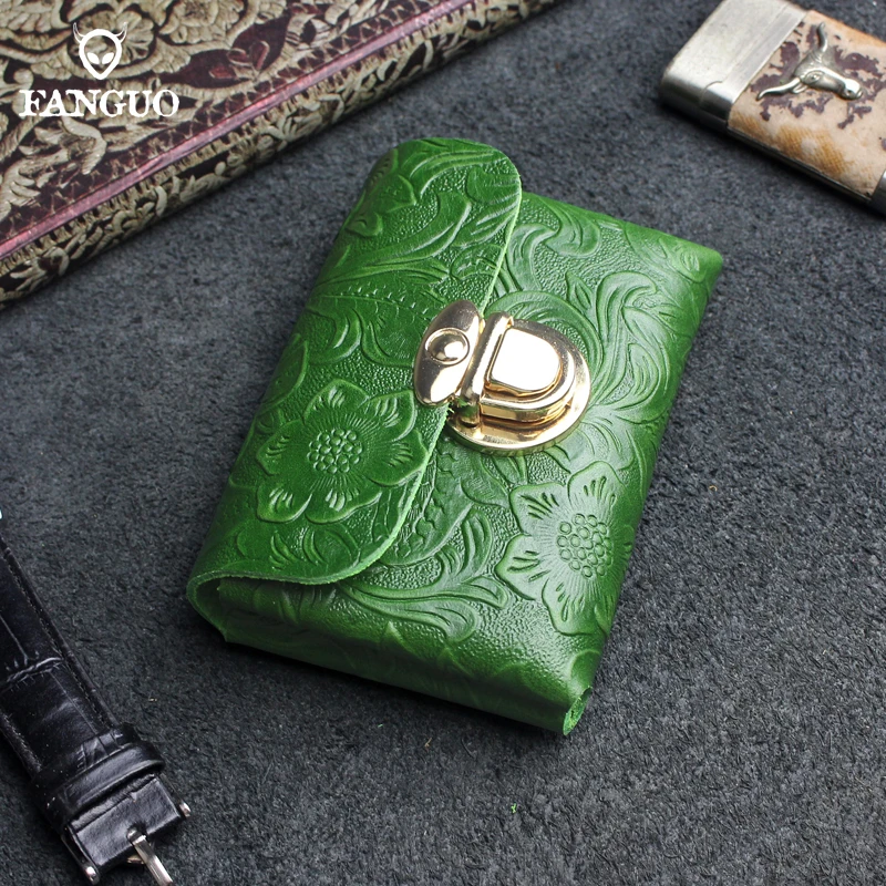 Retro Genuine Leather Coin Purse Small Wallets Card Holder Bag Portable Men Cowhide Money Purse Women Earphone Pouch