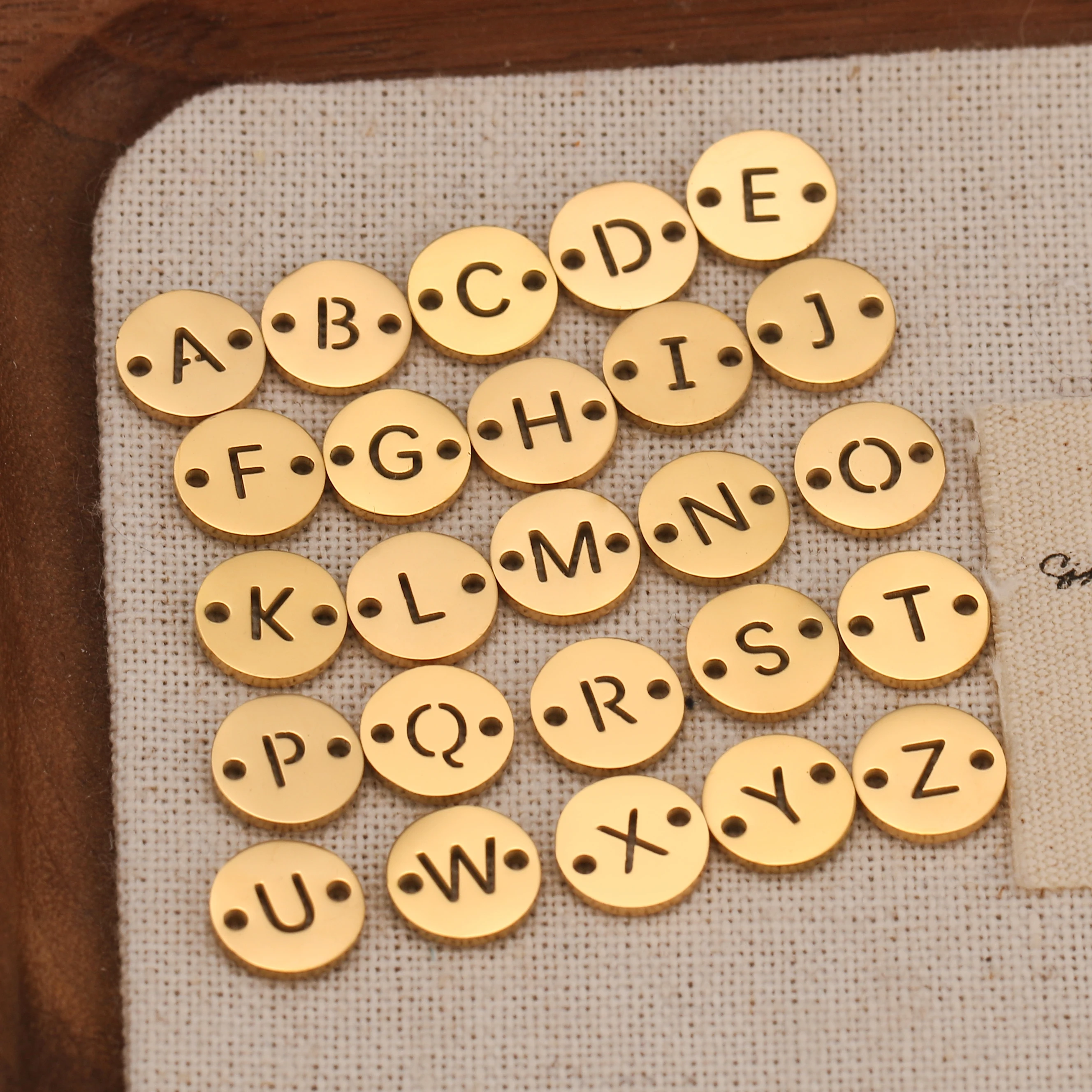 5Pcs Double Hole Alphabet Charms Stainless Steel A-Z Letter Pendant English Link Connectors DIY Necklace Bracelet Jewelry Making