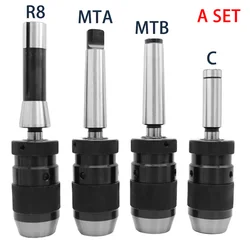 Mandrin de perceuse à serrage automatique, cône Morse, porte-outil CNC, MT1, MT2, MT3, MT4, C6, C8, C12, C16, C18, R8, B10, B12, B16, B18, B22, 1 jeu