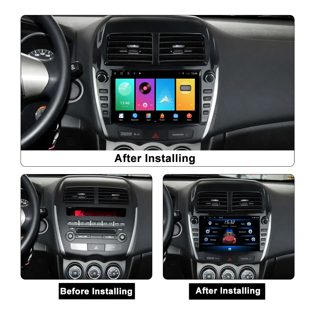 HU Android 10 Car Radio Multimedia Video Player For Mitsubishi ASX 1 For C4 Peugeot 4008 2010-2016 Navigation CarPlay WIFI Auto