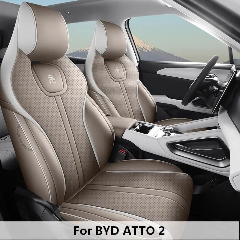Car Seat Covers 5 Seats Full Wrap Leather Automotive Seat Protector, Comfortable Cushion Set Designed for BYD ATTO 2