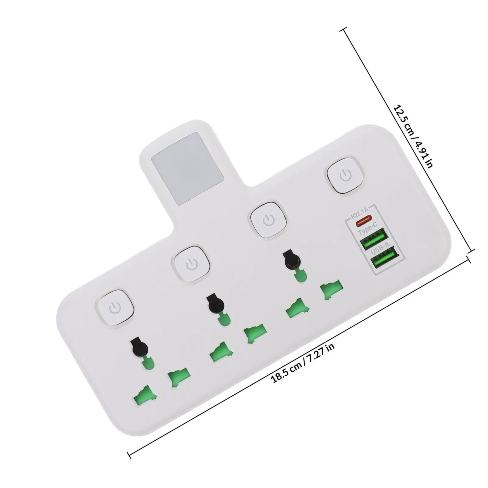 Power Strip USB C Charging Port Flat Plug 2 Prong Us Plug 110V 250V Portable Travel Charging Station Extension Cord Multiple