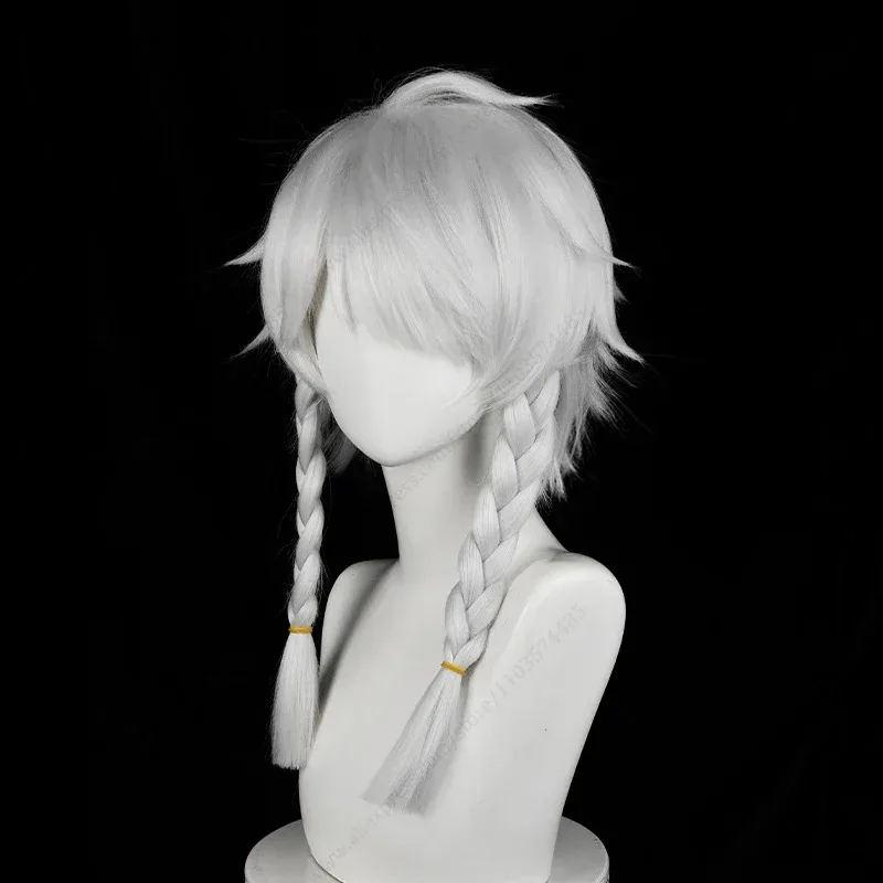 2025 シーア エリ クラーク コスプレウィッグ 45cm ロング シルバーホワイト ブレイズ 耐熱性合成毛 yi;4