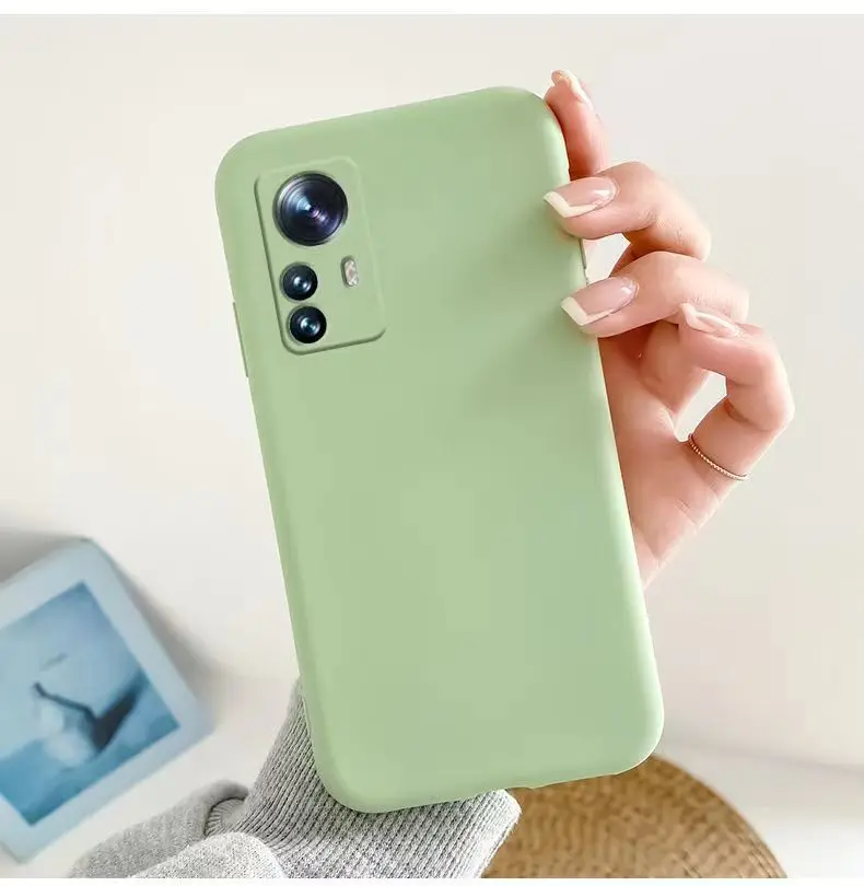 Liquid Silicone Case for Xiaomi Mi 12 lite 12s 12T Mi12 Pro Lens Protection Shockproof Cover For Xiaomi Mi 12 12S Couqe Fundas