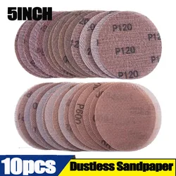 10PCS 5Inch Sanding Discs 80 100 120 180 240 320 Grit Mesh Abrasive Dustless Sandpaper Assortment for Car Woodworking - Hook