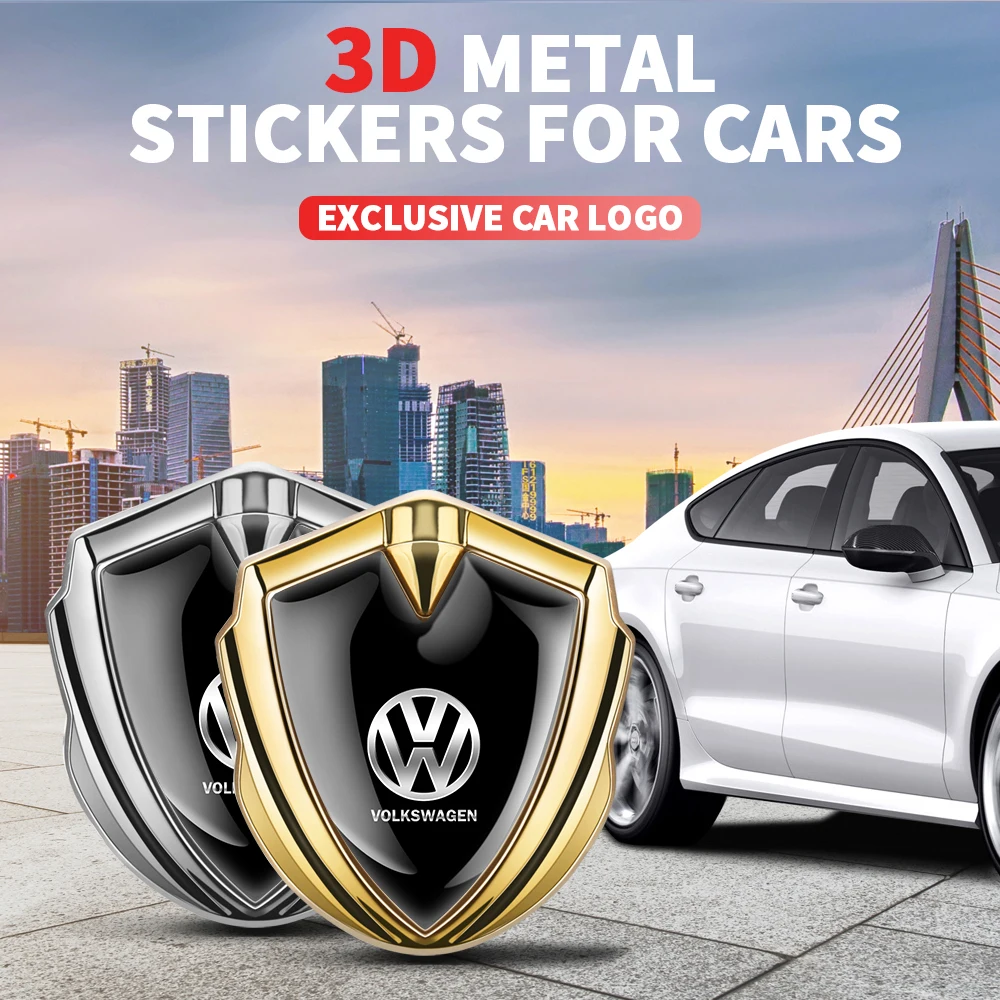 1PC New 3D Metal Car Side Fender Sticker Shield Emblem Badge Logo for VW Jetta Golf Beetle CC EOS GTI R32 MK4 golf 4 motion MTM