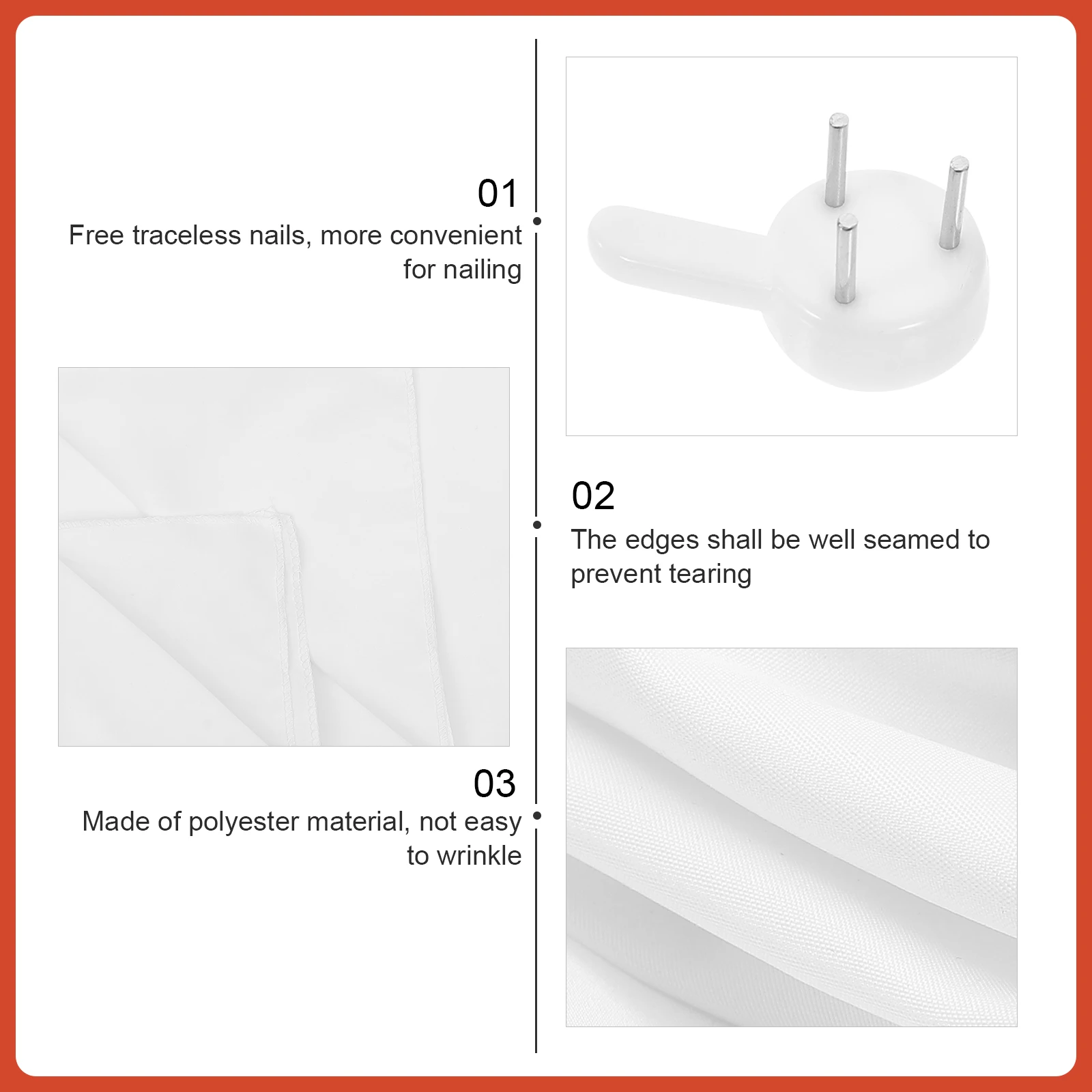 

White Photo Backdrop Photography Studio Background Cloth Wedding Party Decor Foldable Polyester Curtain Tapestry Easy Clean