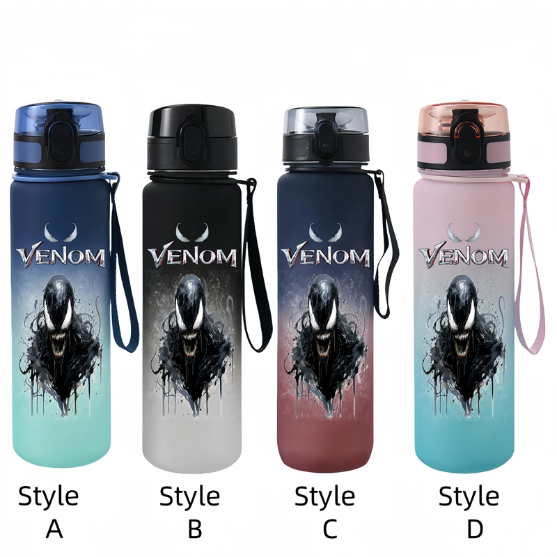 Venom 650ml Movie Characters Portable Water Cup Large Capacity Outdoor Sports Plastic Leak-proof Water Bottle Children\'s