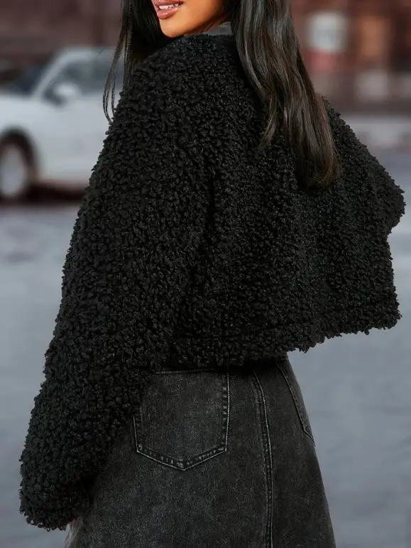 

Women's Jackets Style Casual Commuting Versatile Jacket Autumn and Winter Round Neck Short Long Sleeved Jacket Women's Clothing