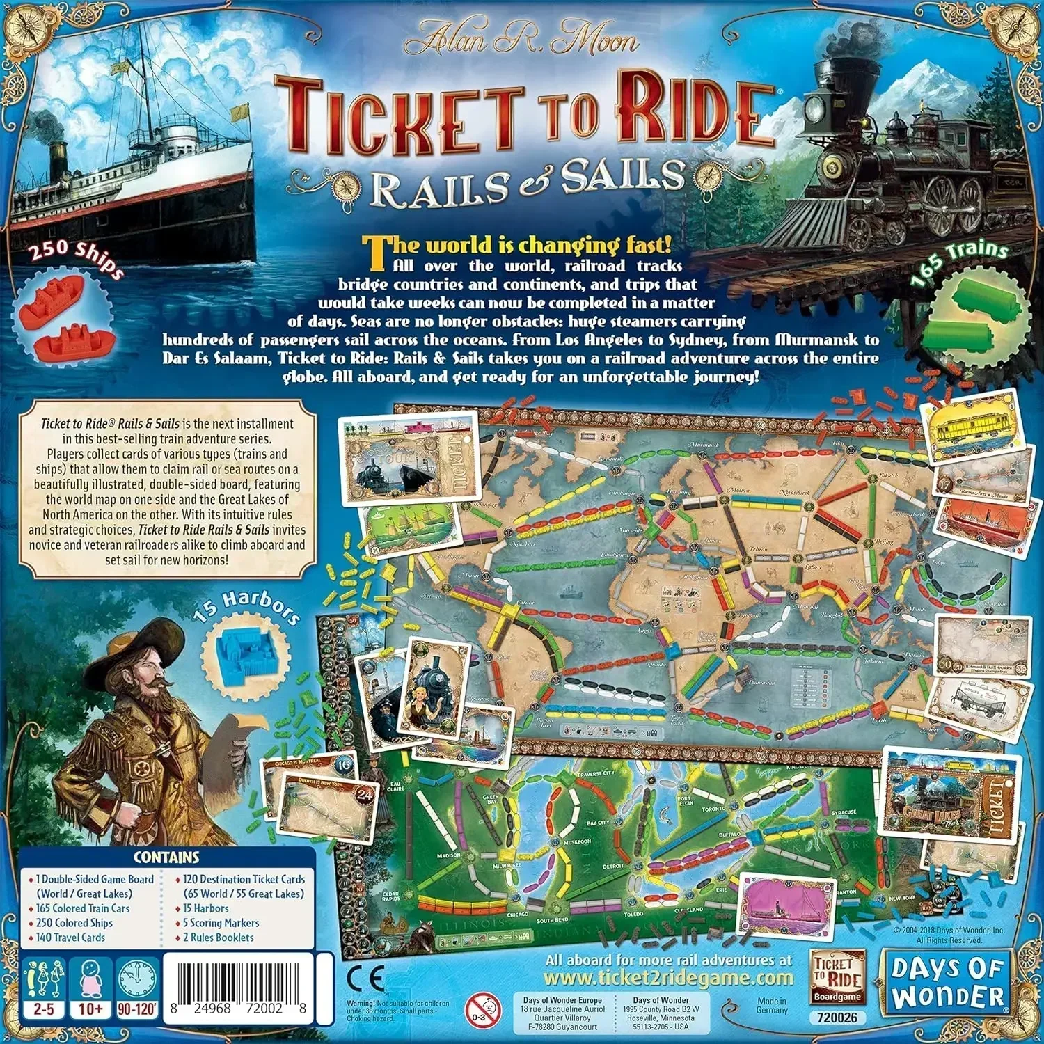 Ticket to Ride Rails & Sails Board Game English Family Multiplayer Friends Party Play Cards Game Plot Collection Toys Gifts