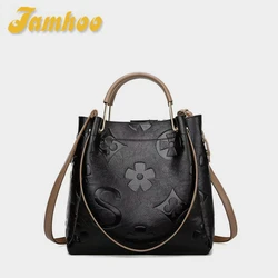 Jamhoo Luxury Embossed Ladies Handbag Large Capacity Tote Bag Retro Bucket Bag For Female Casual Shoulder Bag сумка женская