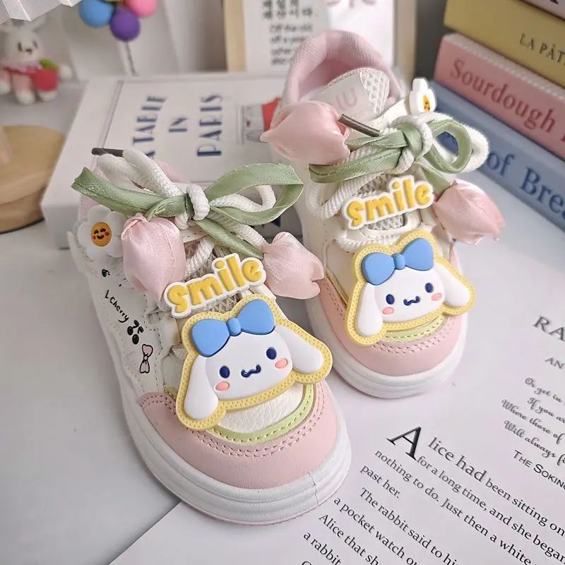 Kawaii Cinnamoroll 마이 멜로디 산리오 학생 귀여운 만화 편안한 따뜻한 스포츠 신발 어린이 운동화 어린이를위한 선물